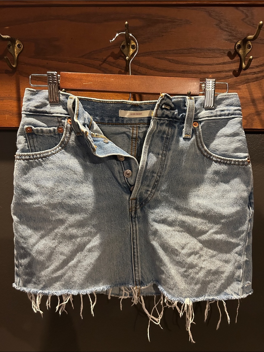 Women’s Light Blue Levi Denim Mini Skirt -